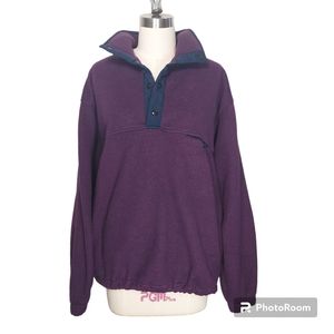 Purple Canyon Ridge Fleece Long Sleeve Collared 1/4 Snap Pullover